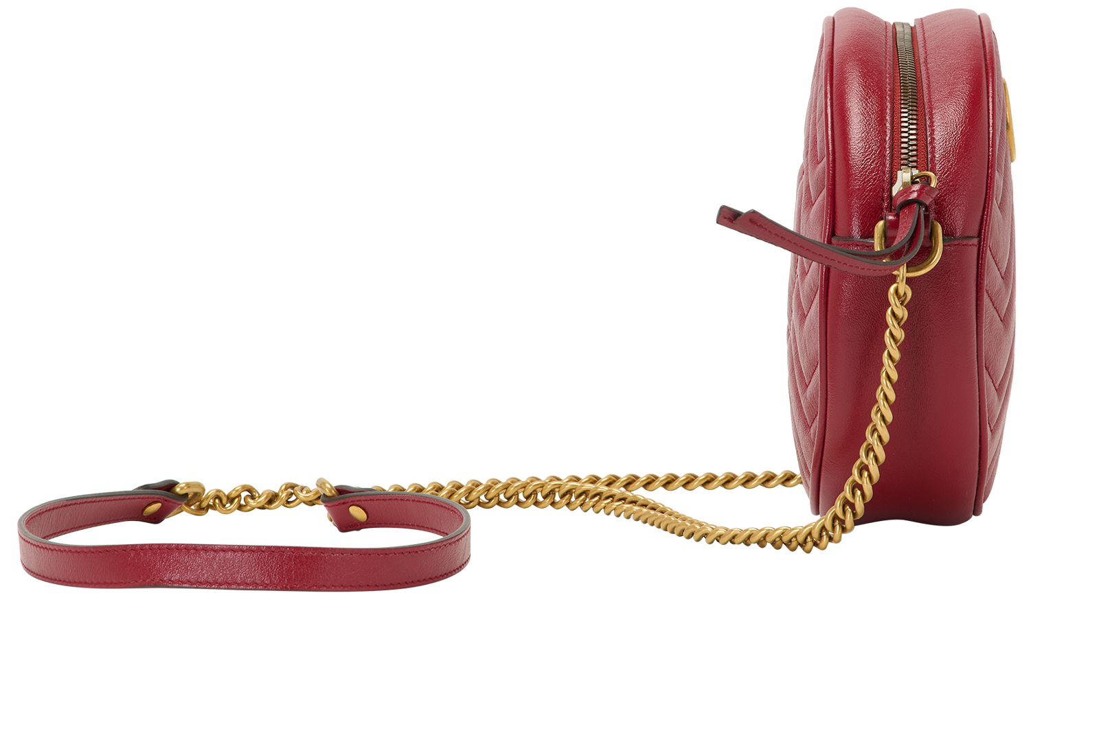 Round Marmont, &pound;595, Handbags, Red, Leather, Side view